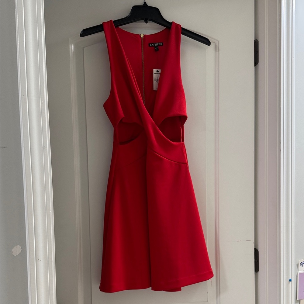 Express women’s Red Mini Dress with slits on side